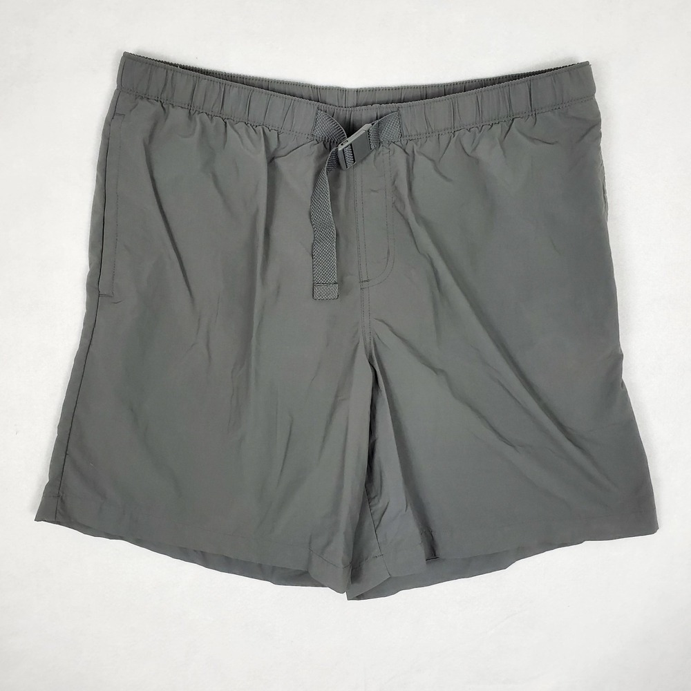 Columbia Mens Nylon Shorts Size Large Omni Shade Belted Mesh Lined Fishing Swim